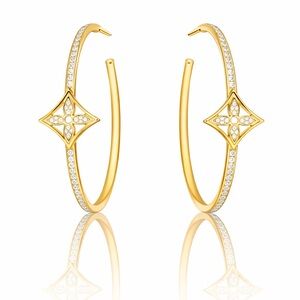 Elegant Gold Hoop Earrings with Star Design